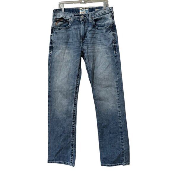 Ariat Jeans Mens 33x34 Blue Denim M2 Traditional Relaxed Boot Cut Western Cowboy - Picture 1 of 16